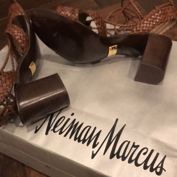 Michael Kors Collection Lace up Leather Sandals, Chocolate, Suze 40 1/2 - Picture 5 of 11